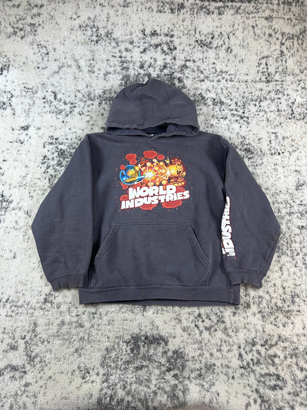 Vintage World Industries Hoodie Youth L Black Flameboy Wet Willy Skateboards